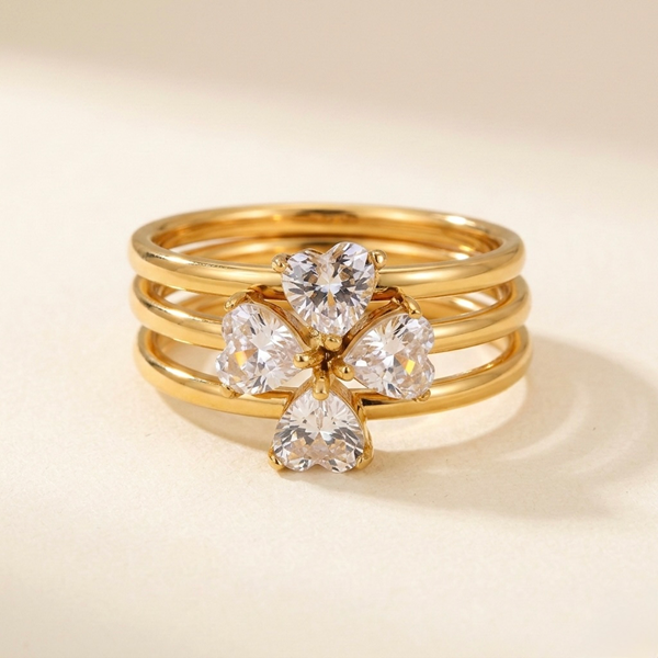 Amora Crystal Stack Ring Set