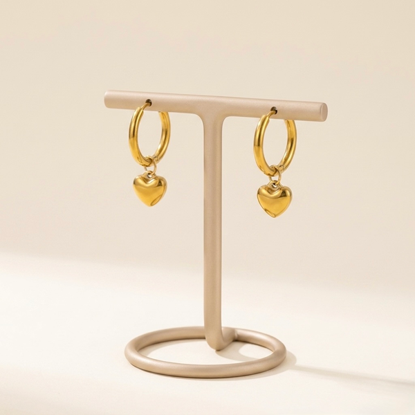 Amora Heart Drop Hoops