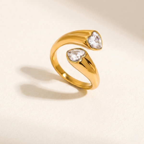 Amora Twin Heart Ring