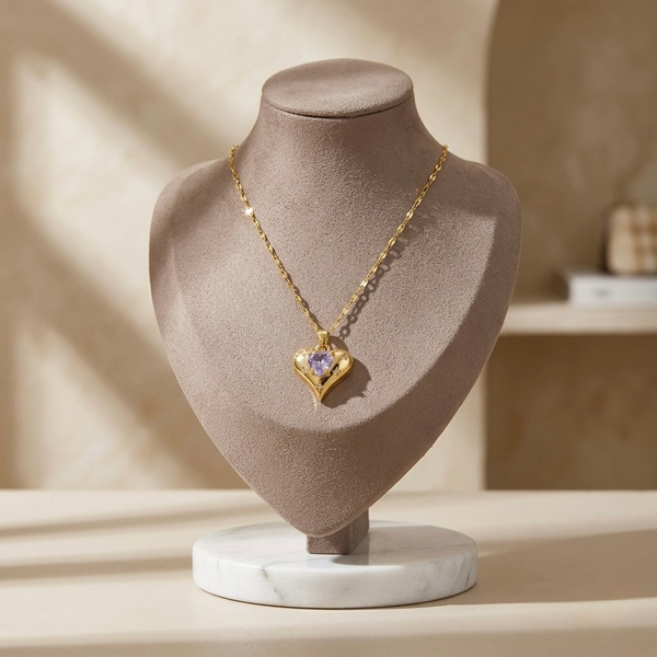 Aurelia Zircon Heart Necklace