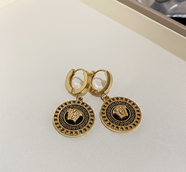 Aurex Medallion Drop Earrings