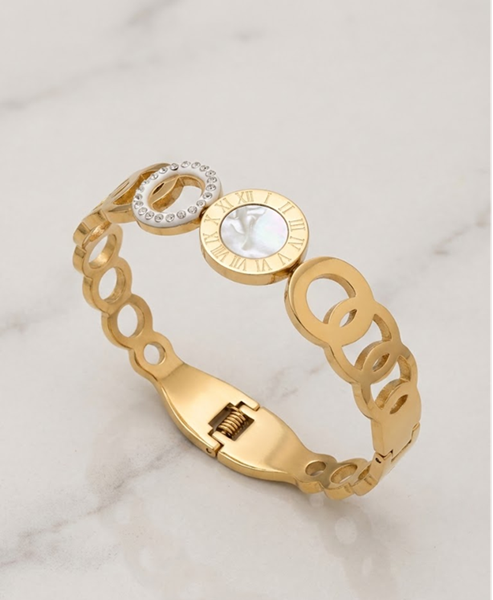 Aurline Circle Roman Emblem Bracelet