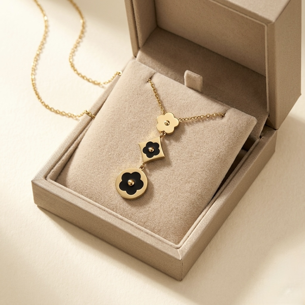 Elara Clover Drop Necklace