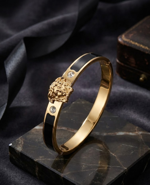 Medallion Crest Gold Bracelet