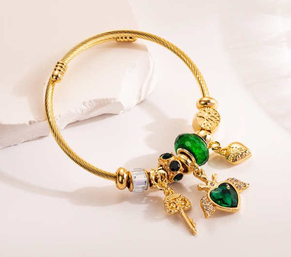 Bracelet - Heart & Key Charm