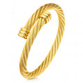 Bracelet - Empress Gold Cable Bangle