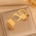 Bracelet – Initial Cuff Gold