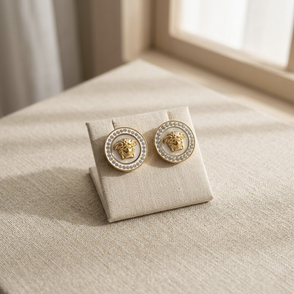 Celestia Medusa Enamel Stud Earrings