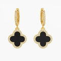 Earring - Noir Clover Elegance Drops