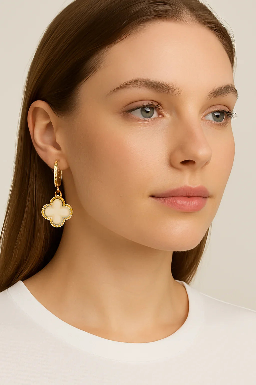 Earring - Noir Clover Elegance Drops