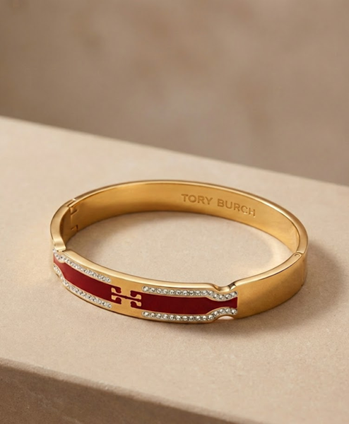 Crimson Crest Gold Bracelet