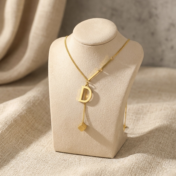 D Initial Drop Necklace