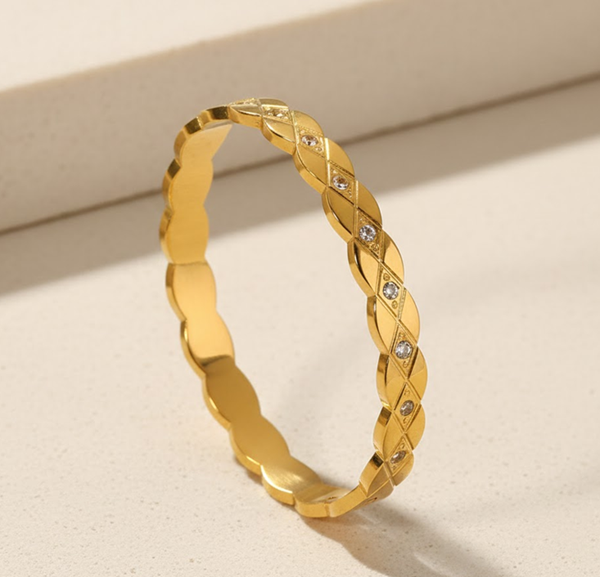 Bracelet - Diamond Cut Link Bangle