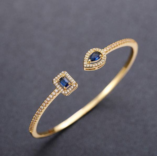 Bracelet - Sapphire Dual Open Bangle