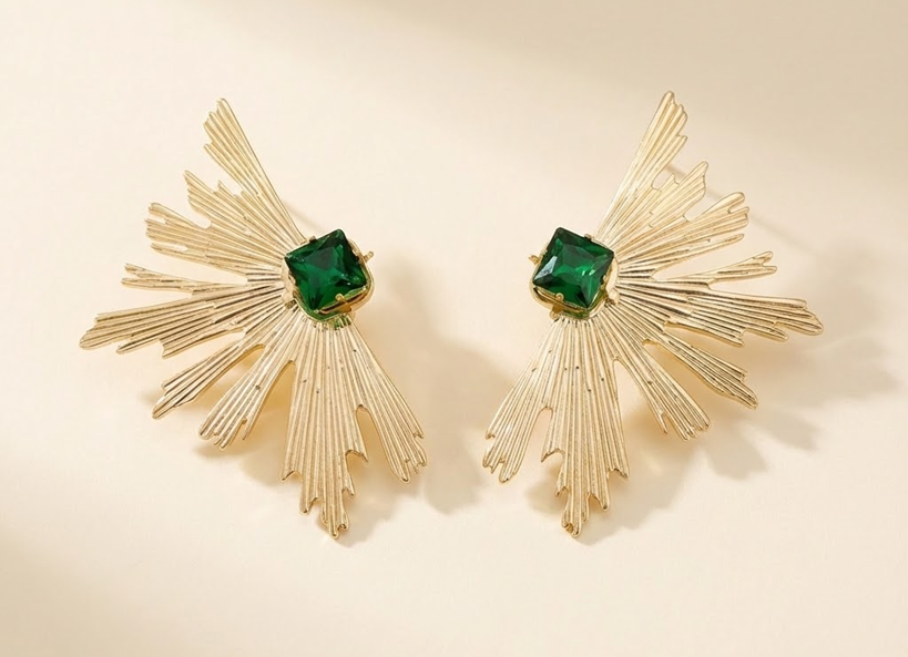 Earring - Emerald Crown