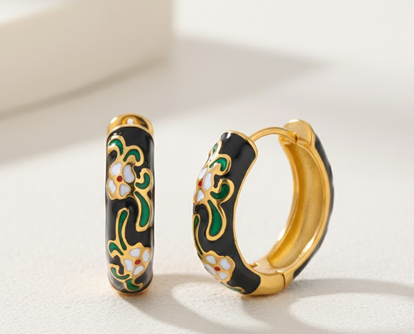 Floréa Enamel Garden Hoops