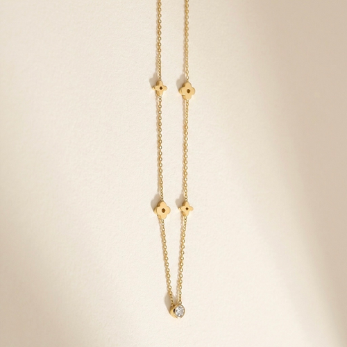 Florena Clover Zirconia Necklace
