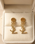 Icona Script Gold Earrings
