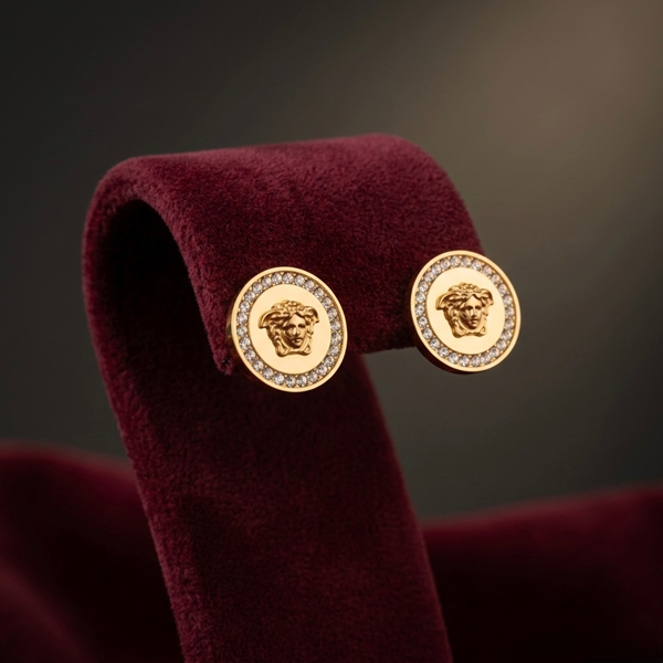 Imperion Medallion Crystal Stud Earrings