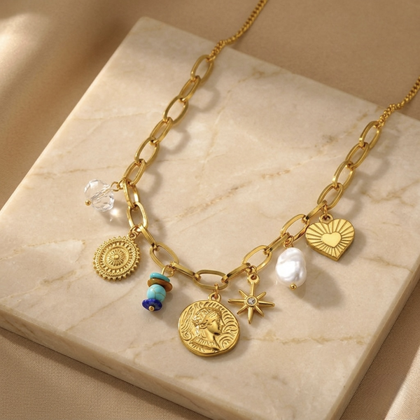 Liora Charm Drop Necklace