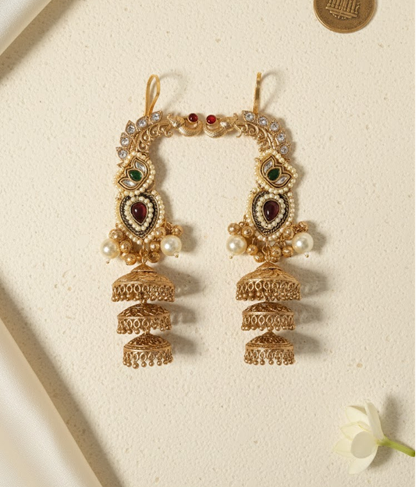 Mayil Jhumka Statement Earcuff