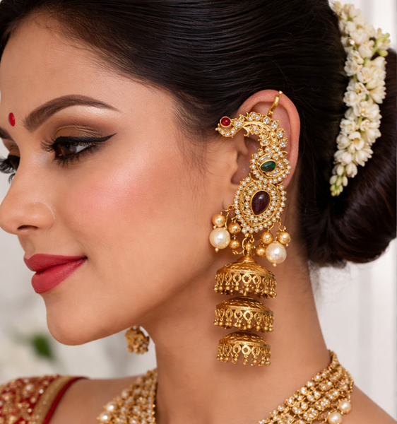 Mayil Jhumka Statement Earcuff