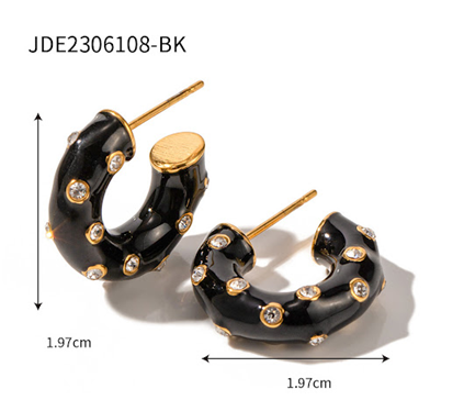 Noctira Zircon Enamel Hoops