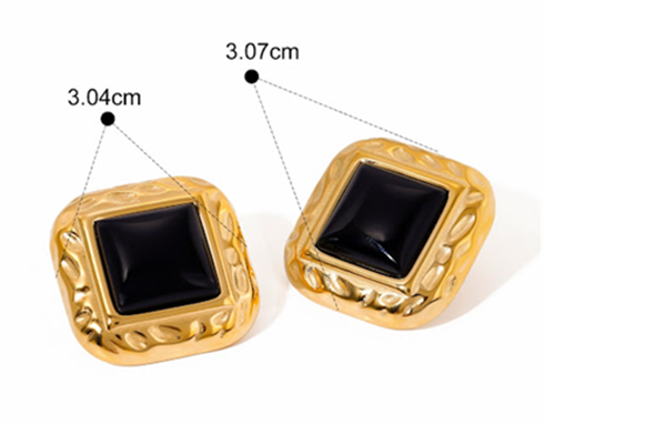 Noctyne Sculpted Square Studs