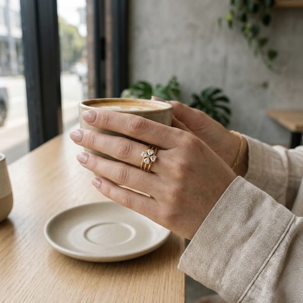 Amora Crystal Stack Ring Set