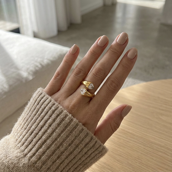 Amora Twin Heart Ring