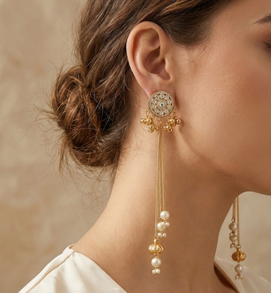 Anika Kundan Drop Earrings