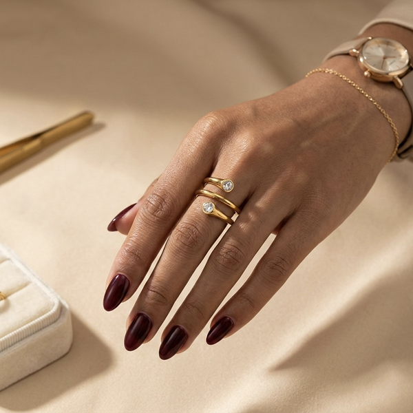 Aria Spiral Crystal Ring
