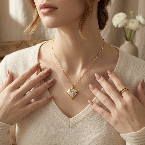 Aurelia Zircon Heart Necklace
