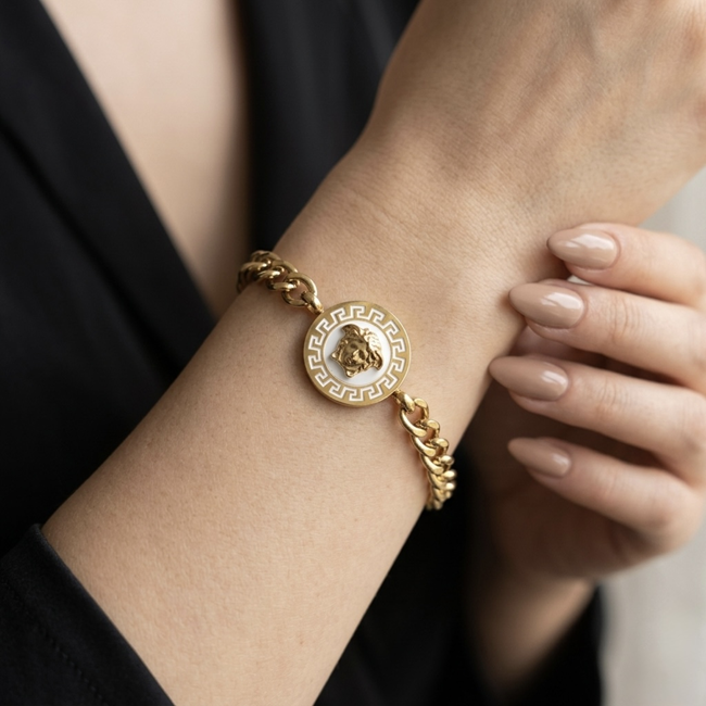 Aureline Enamel Medallion Bracelet