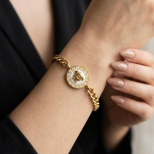 Aureline Enamel Medallion Bracelet