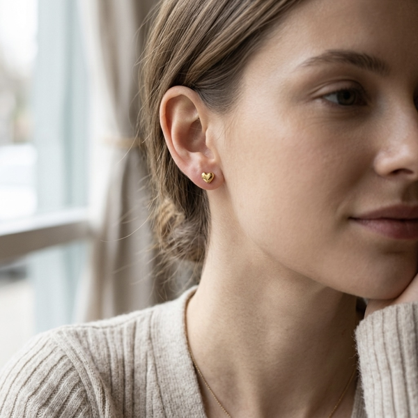 Aurelle Heart Stud Earrings
