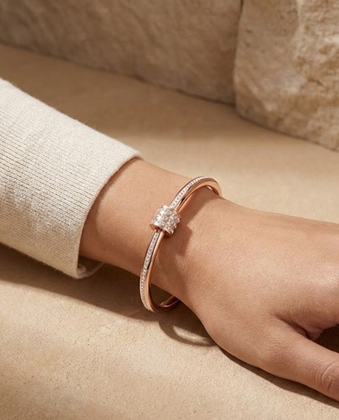 Aurline Vela Crystal Bracelet – Rose Gold