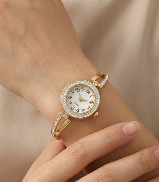 Aveline Royale Crystal Open Bangle Watch