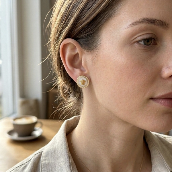 Avelora Medusa Enamel Stud Earrings