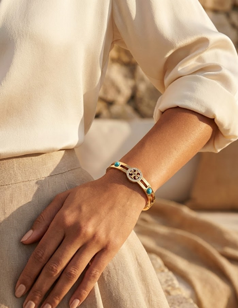Azure Halo Gold Bracelet