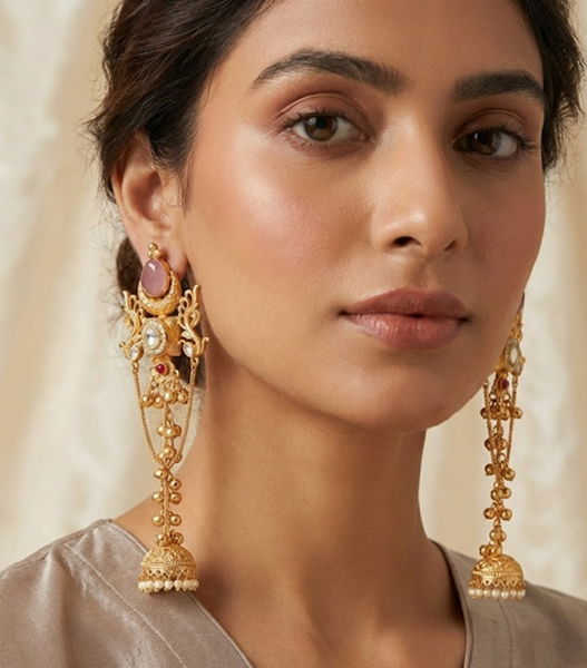 Zariya Crest Jhumka Earrings