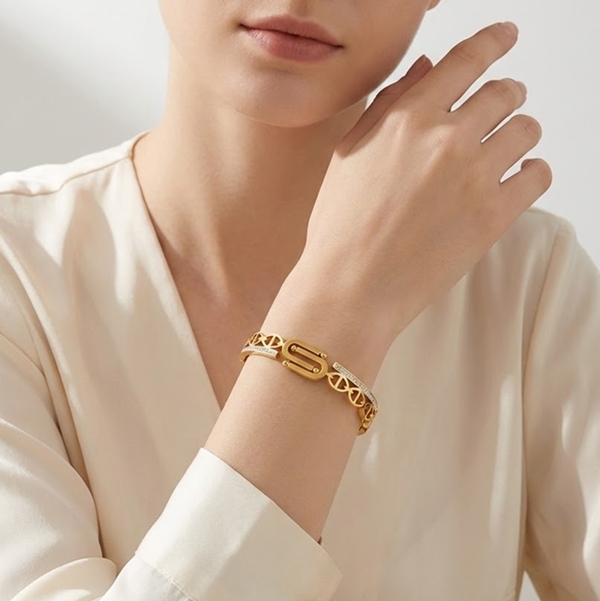 Bracelet - Crystal Curve Gold