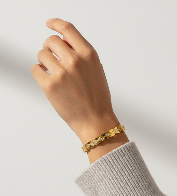 Bracelet - Diamond Cut Link Bangle