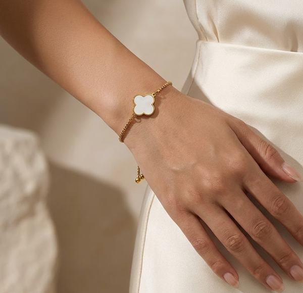 Bracelet - Ivory Clover Adjustable