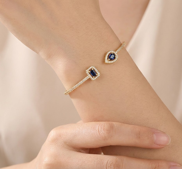 Bracelet - Sapphire Dual Open Bangle