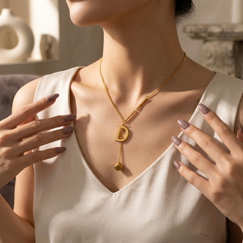 D Initial Drop Necklace