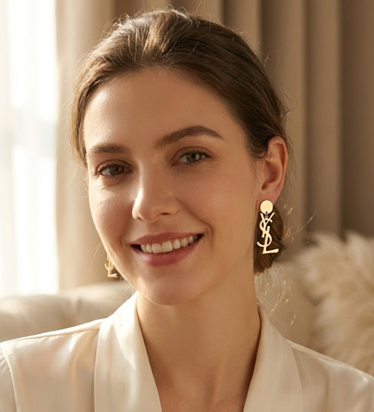 Icona Script Gold Earrings