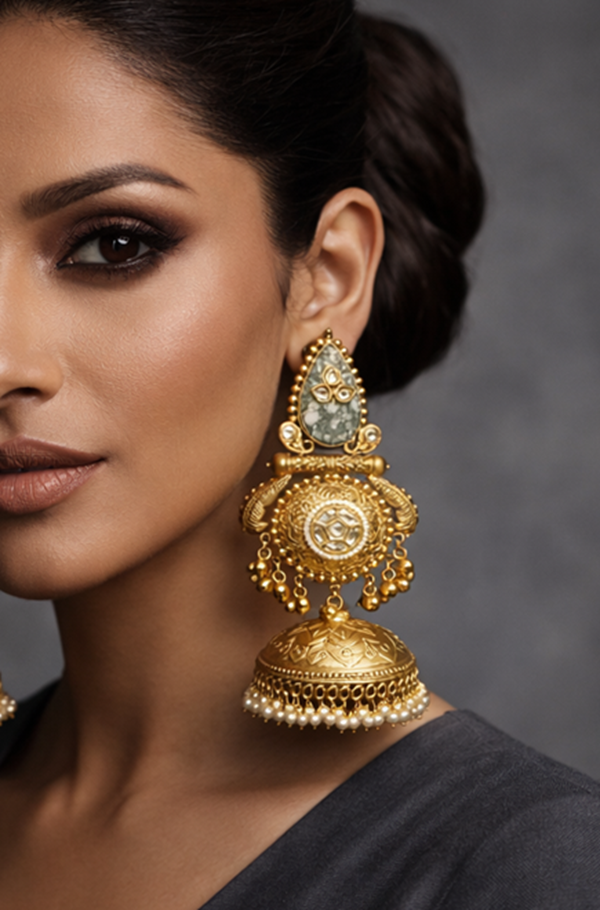 Ivory Dome Jhumka