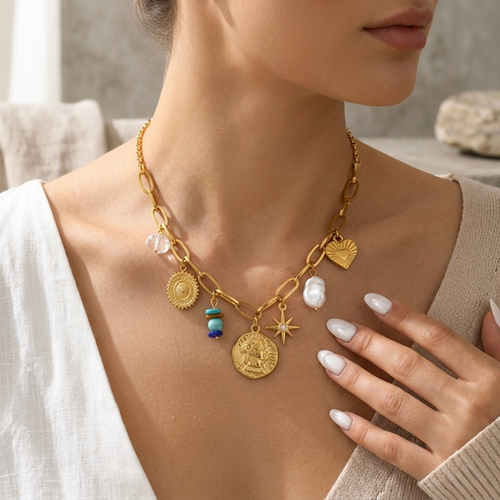 Liora Charm Drop Necklace