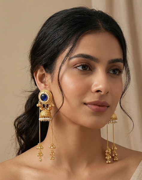 Kaira Crest Jhumka Earrings